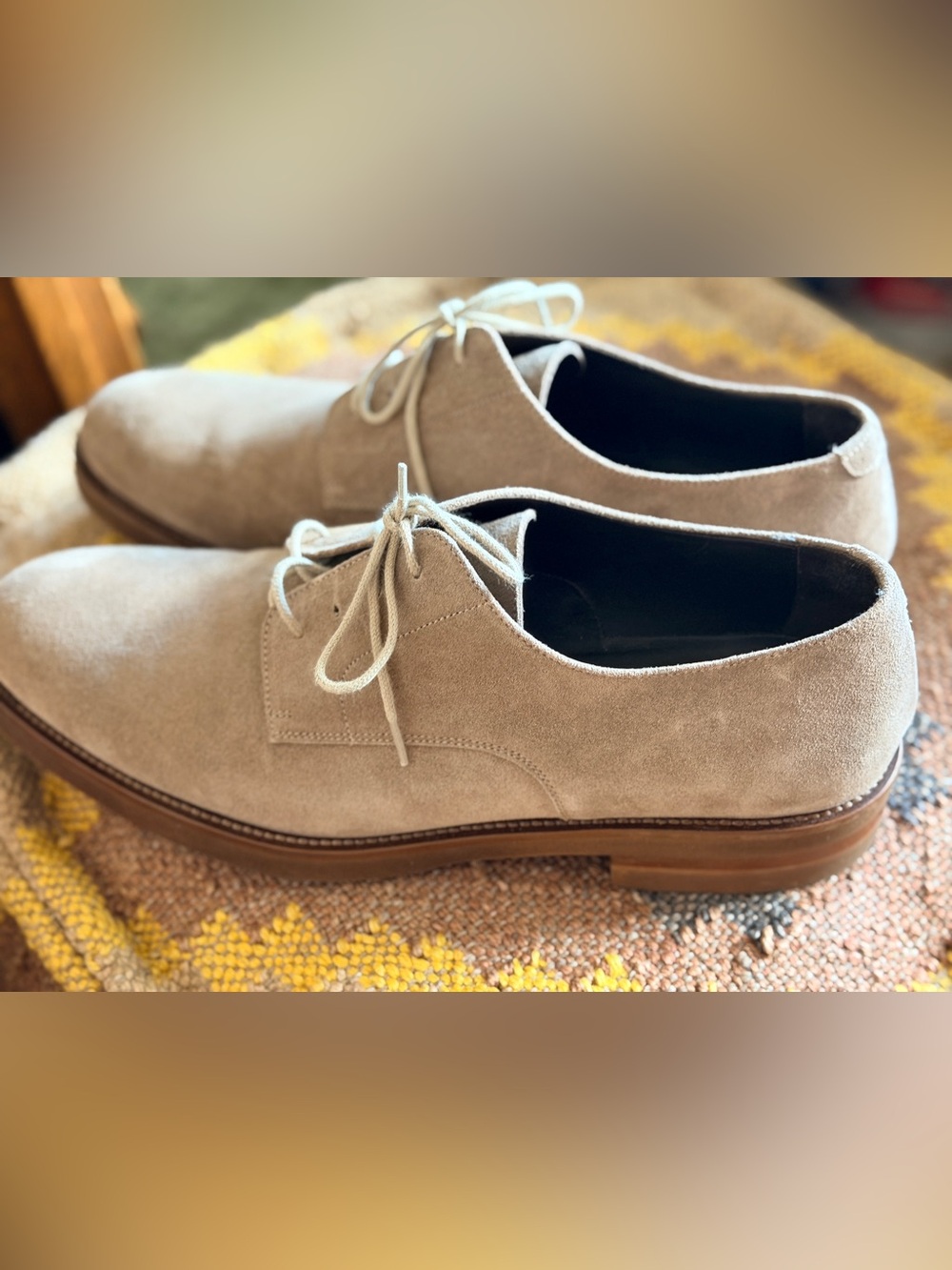 To Boot New York Adam Derrick Beige Suede Oxford Lace-Up Shoes NEW made in Italy